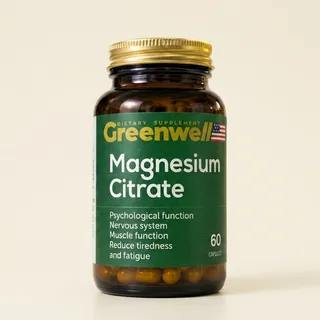 Greenwell Magnesium Citrate 60 kapsula – Asab va mushaklar uchun magniy