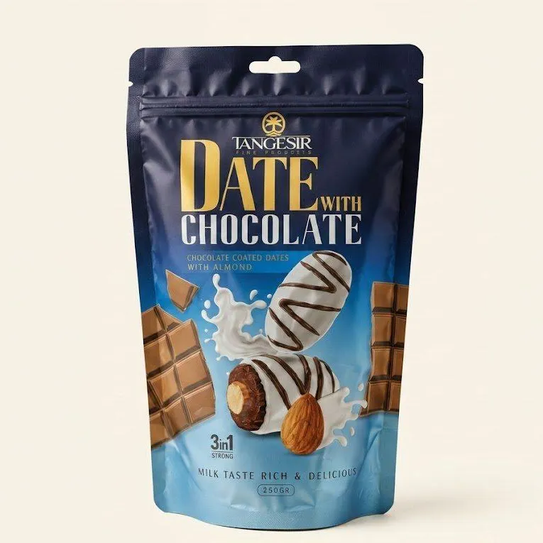 Tangesir Date With Chocolate Bodomli Sutli Shokoladli Xurmo 250gr Premium