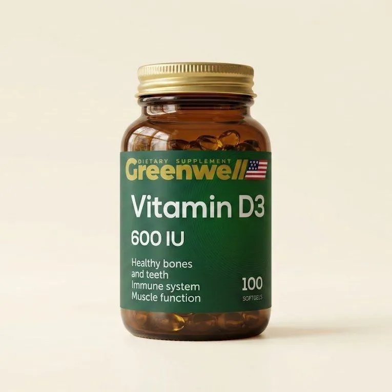Greenwell Vitamin D3 600 IU 100 kapsula